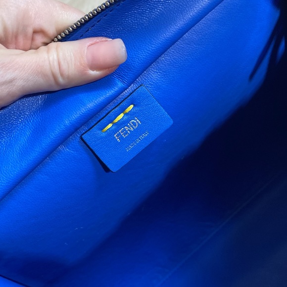 Fendi handbag, yellow leather w/ blue interior like new - Picture 8 of 17